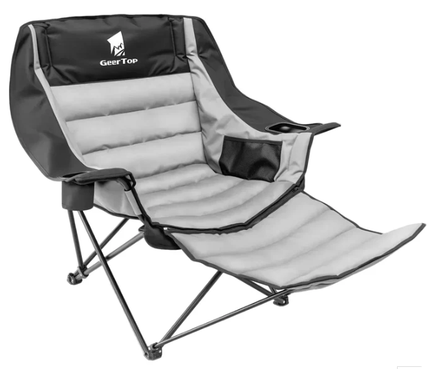 GEERTOP oversized camping chair with removable footrest