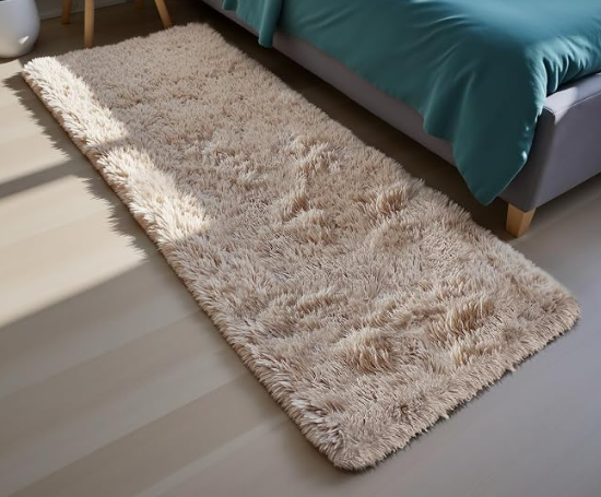 Shag carpet strip used over the airbed