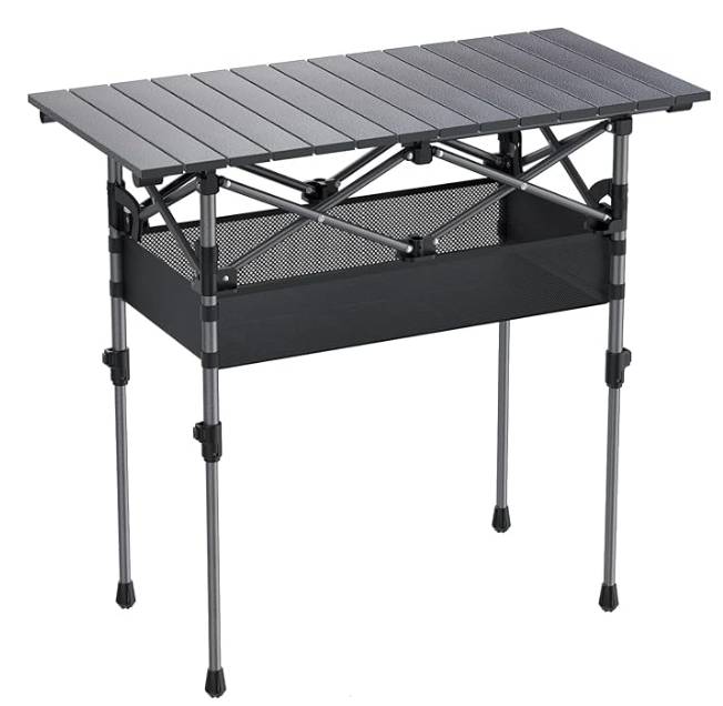 Folding camp kitchen table