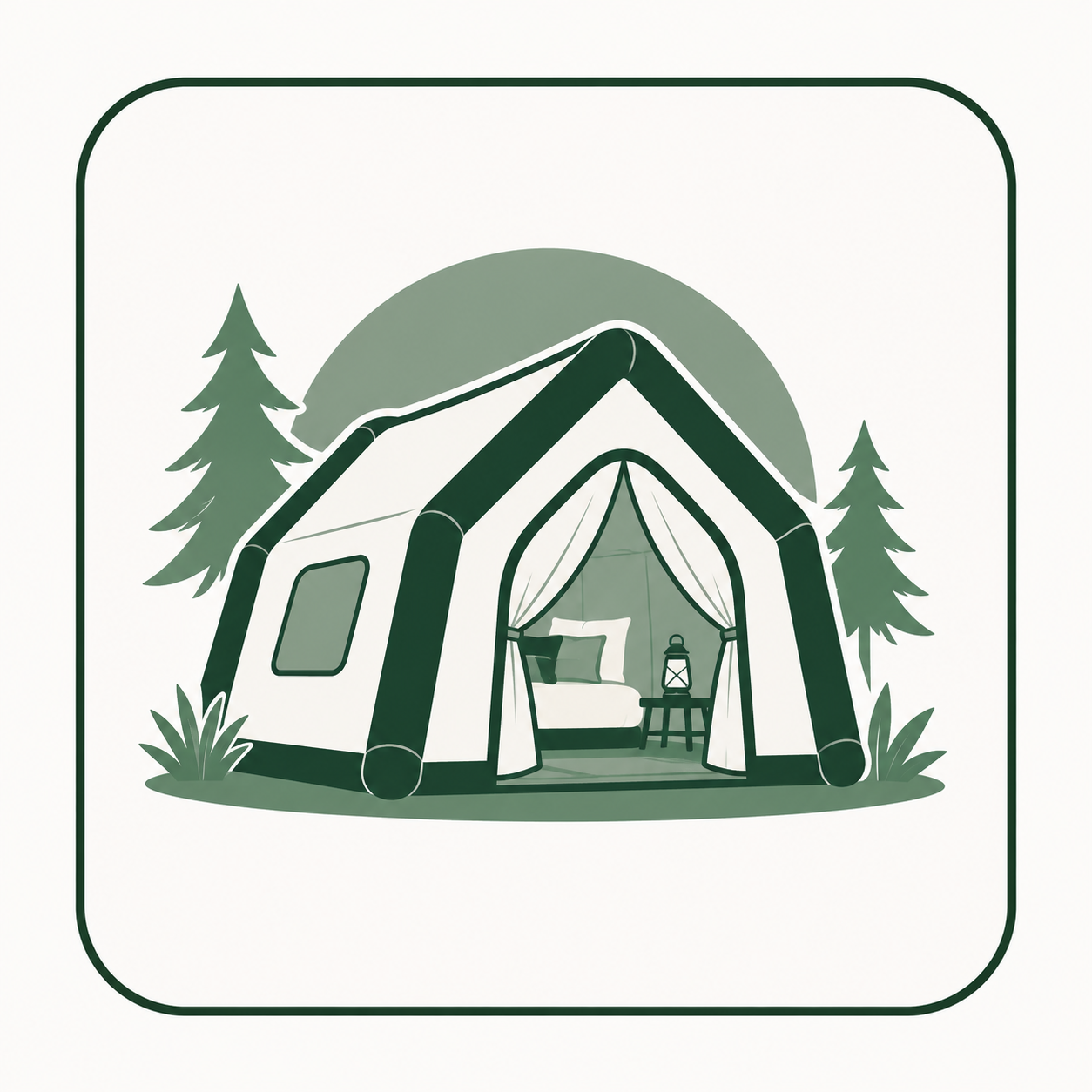 Inflatable glamping tent